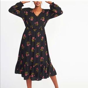 Old Navy Floral Cinch-Waist Dress Sz-MPetite